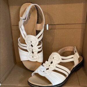Clarks Women's White Sandals